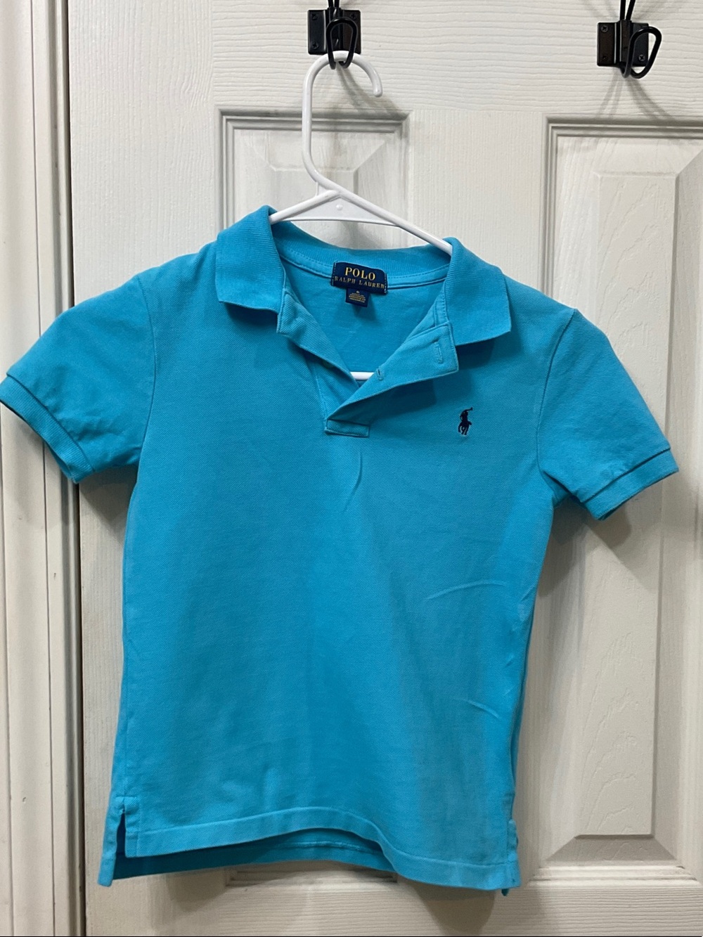 Ralph Lauren Girls' Turquoise Blue Short Sleeve Polo